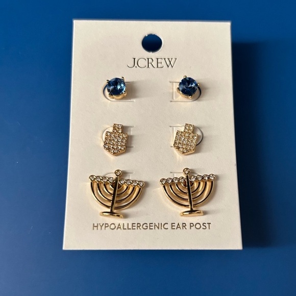 NWT J. Crew Hanukkah Stud Earrings set-of-three - Picture 16 of 16